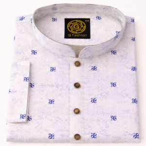 Home elegant white jacquard patterned panjabi