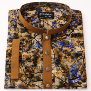 Home men's panjabi with prtistic print